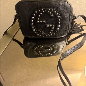 Gucci Black Studded Leather Crossbody Bag